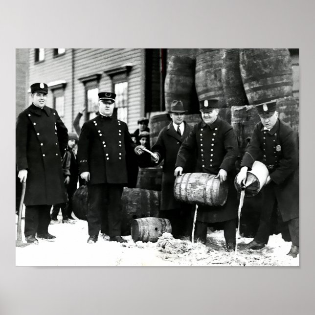 POLICE DUMP BOOTLEG PROHIBITION LIQUOR POSTER (Framsidan)