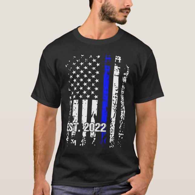 Police Graduation Back Print USA Police Academy 20 T Shirt (Framsida)