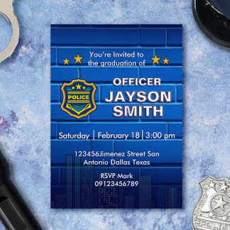 Police Graduation Party Inbjudningar