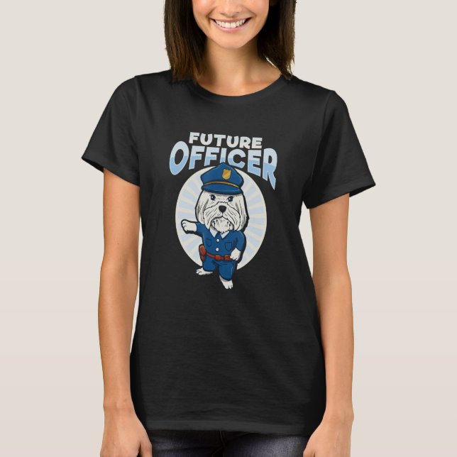 Police Kid Dog Design for a Future Police Officer T Shirt (Framsida)