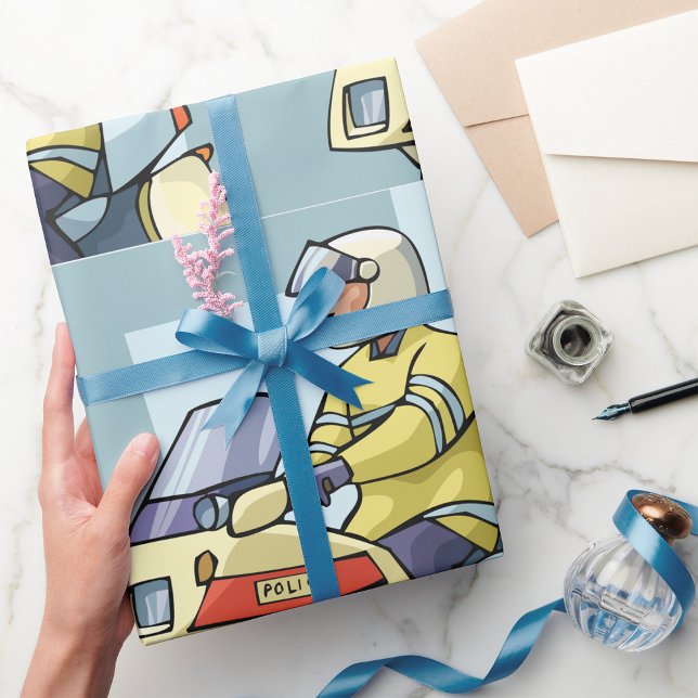 Police Motorcycle Officer Law Enforcement Presentpapper (Skapare uppladdad)