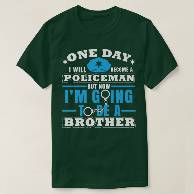 Police Officer Brother Policeman Pregnancy Announc T Shirt (Design framsida)