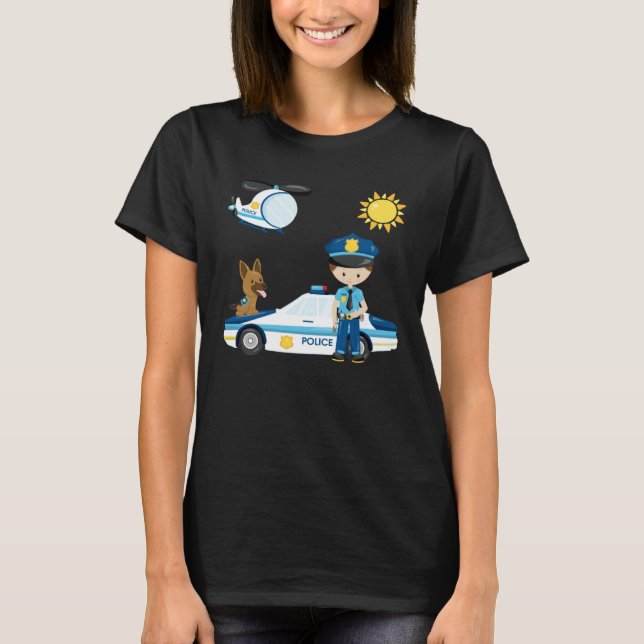 Police officer children s dream work  idea police  t shirt (Framsida)