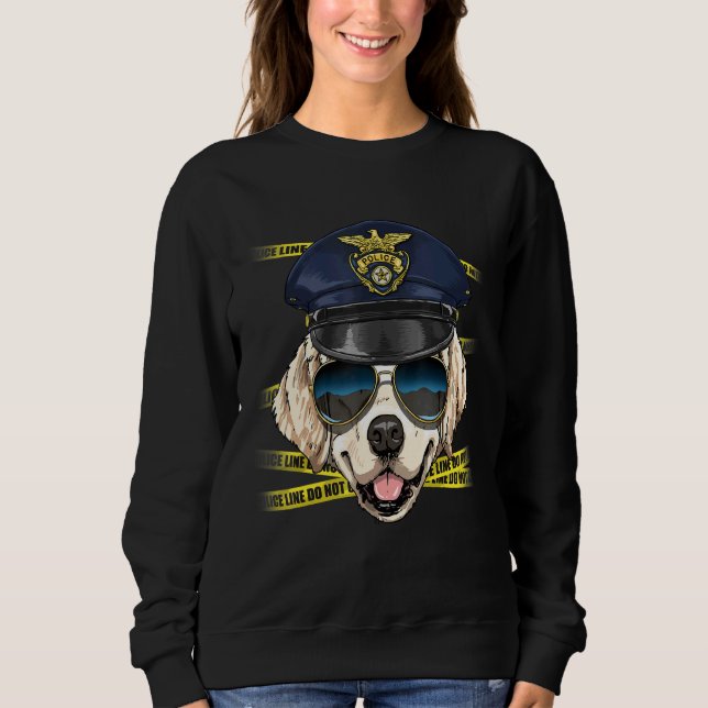 Police Officer Golden Retriever Cop Crime Scene K9 T Shirt (Framsida)