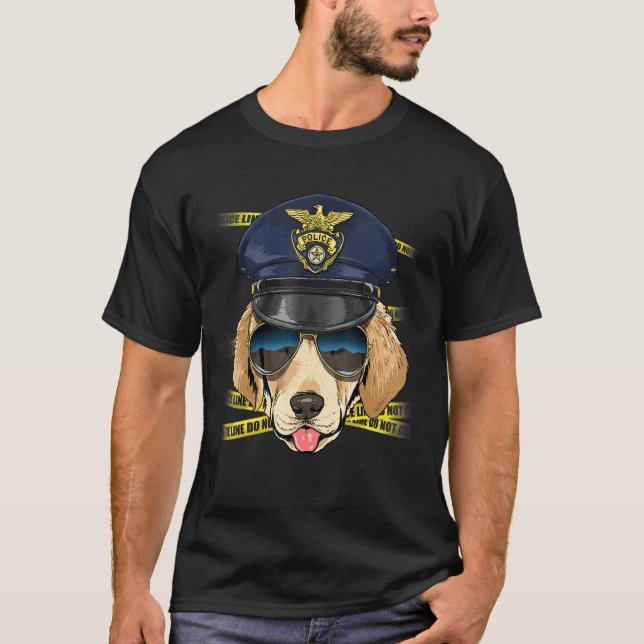 Police Officer Labrador Retriever Cop Crime Scene  T Shirt (Framsida)