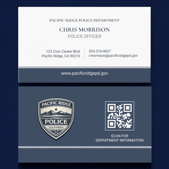 Police Officer Law Enforcement QR Code Logo Visitkort (Skapare uppladdad)