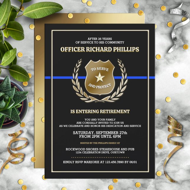 Police Officer Retirement Party Invitation Inbjudningar (Skapare uppladdad)