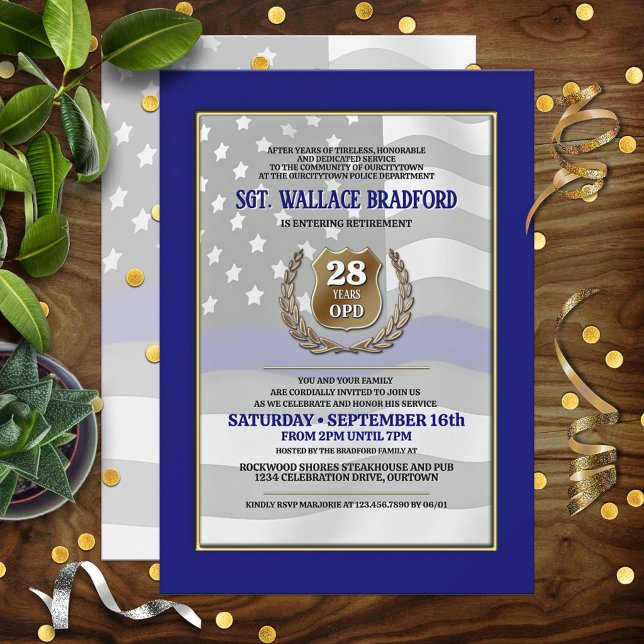 Police Officer Retirement Party Invitations Inbjudningar (Skapare uppladdad)