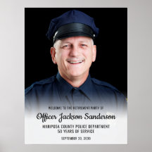 Police Retirement Blue Line Flag Photo Welcome