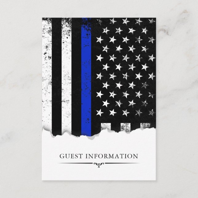 Police Stil American Flagga Party|Event Small Tilläggskort (Framsida)