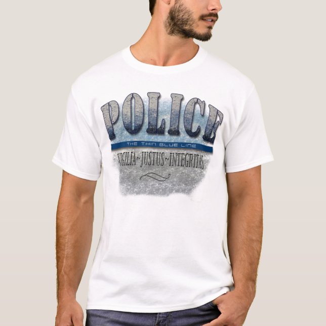 POLICE~Thin blålinjen Tee Shirt (Framsida)