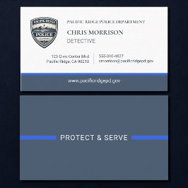 Police Thin Blue Line Logo Business Card Visitkort