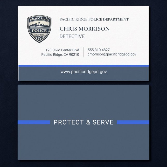 Police Thin Blue Line Logo Business Card Visitkort (Skapare uppladdad)