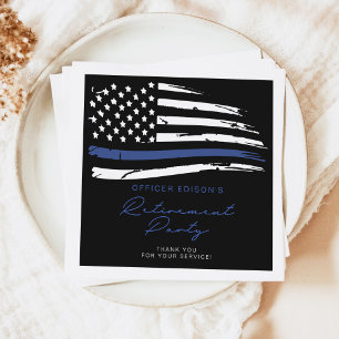 POLICE Thin Blue Line Officer Pension Party Pappersservett