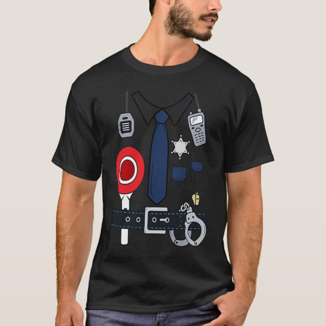 Police Uniform Police Officer Uniform Police Fancy T Shirt (Framsida)