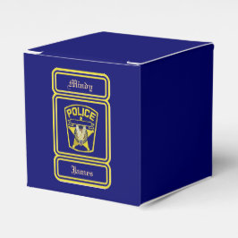 Policeman Blue Wedor Favor Box Presentaskar