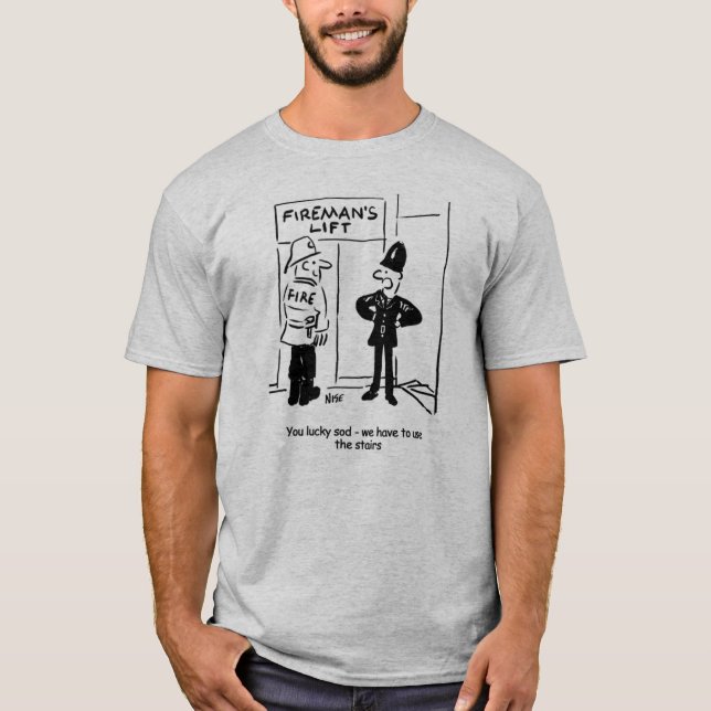 Policeman & Fireman's Hiss Tecknad T Shirt (Framsida)