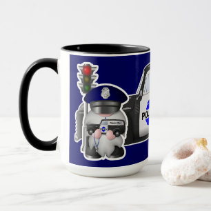 Policeman Gnome med polis Lastbil Mugg