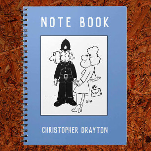 Policeman har Clock Ansikte Tecknad. Anteckningsbok