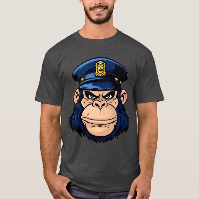 Policeman monkey T-Shirt (Framsida)
