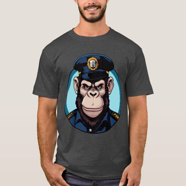 Policeman monkey T-Shirt (Framsida)
