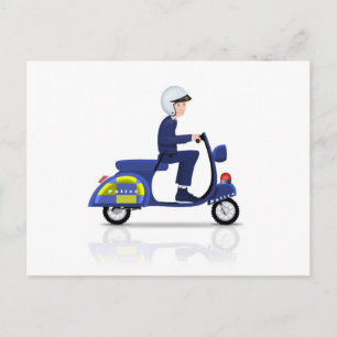 Policeman på Scooter Vykort