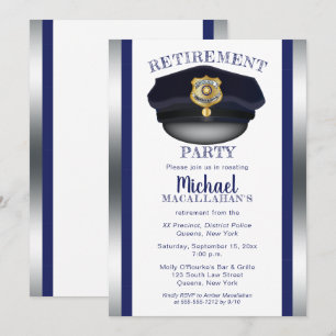 Policeman Politik Cop Hat Pension Party Inbjudningar