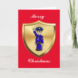 Policeman-signeringsspråk - julkort kort
