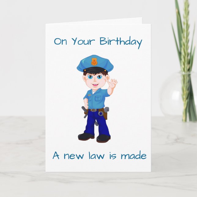 *POLICEMANS BIRTHDAY* NYA LAGSTIFTNING TILL OBEY KORT (Framsida)