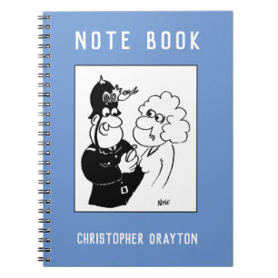 Policeman's Cuckoo Clock Helmet Funny Tecknad Anteckningsbok