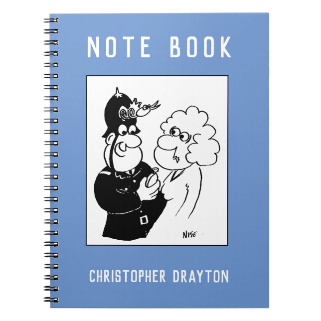 Policeman's Cuckoo Clock Helmet Funny Tecknad Anteckningsbok (Framsidan)