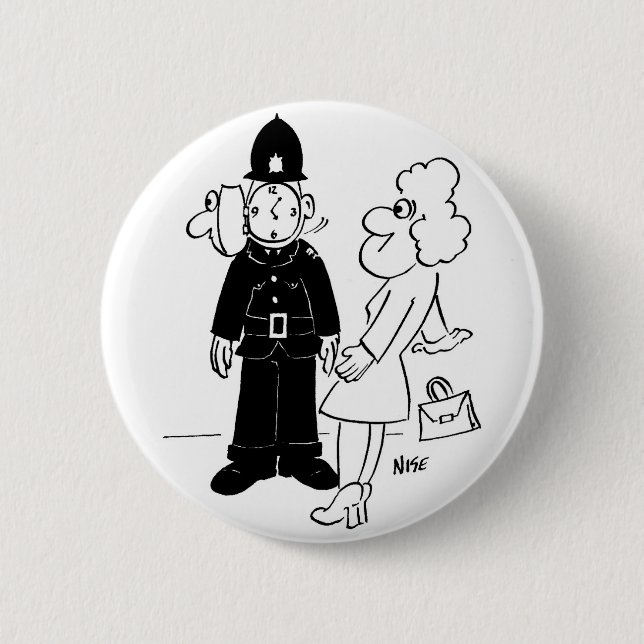 Policeman's Cuckoo Clock Helmet Knapp (Framsida)