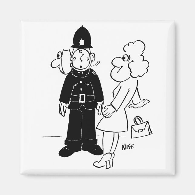 Policeman's Cuckoo Clock Helmet Magnet (Framsidan)