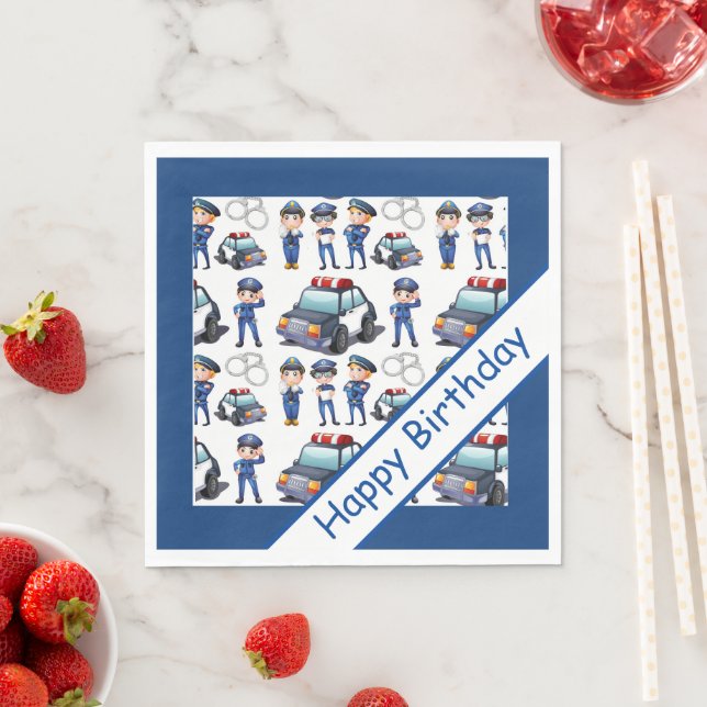 Policemen Birthday Pappersservett (Insitu)