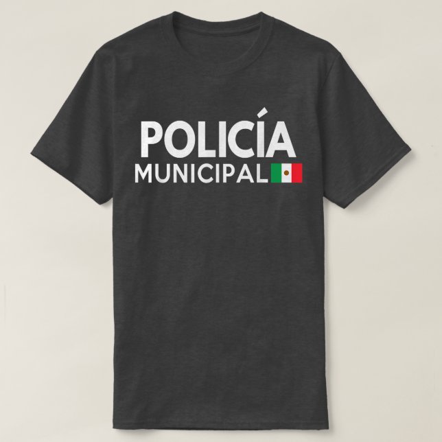 Policia Costume T Shirt - Mexikansk polis Hallowee (Design framsida)