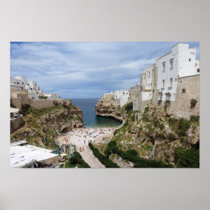 Polignano a Mare city strand in Puglia poster