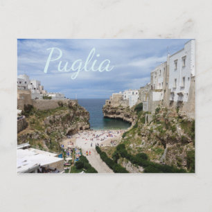 Polignano a Mare city strand, Puglia-vykort Vykort
