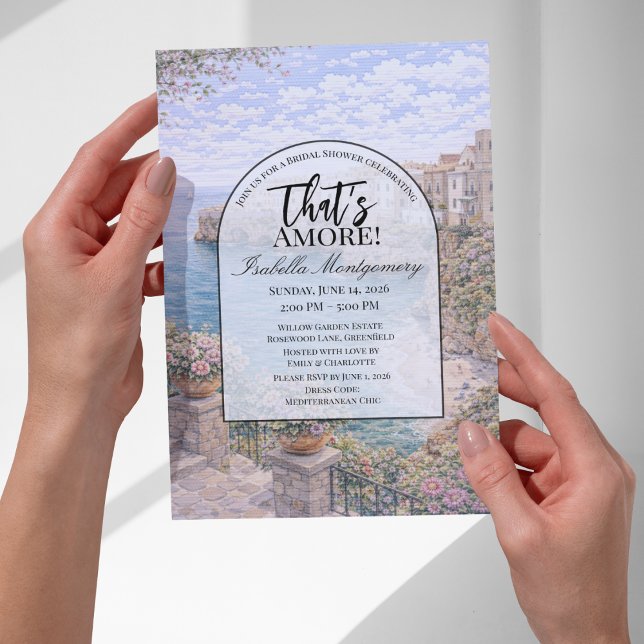 Polignano a Mare Italienskt Bröllopsfirande Inbjudningar (Polignano a Mare Italian Themed Bridal Shower Invitations
)