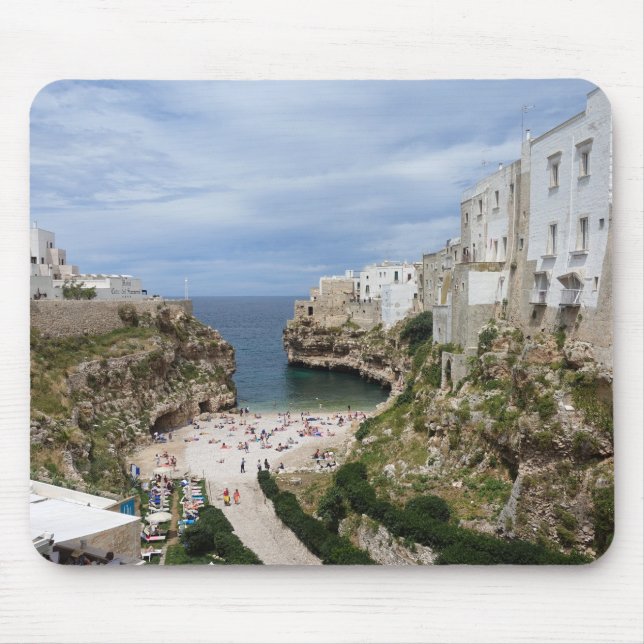 Polignano en Marestadsstrand i Puglia mousepad Musmatta (Framsidan)