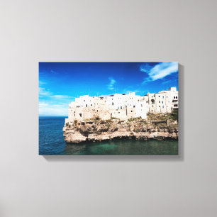 Polignano som en Mare inhyser på en klippa i Canvastryck