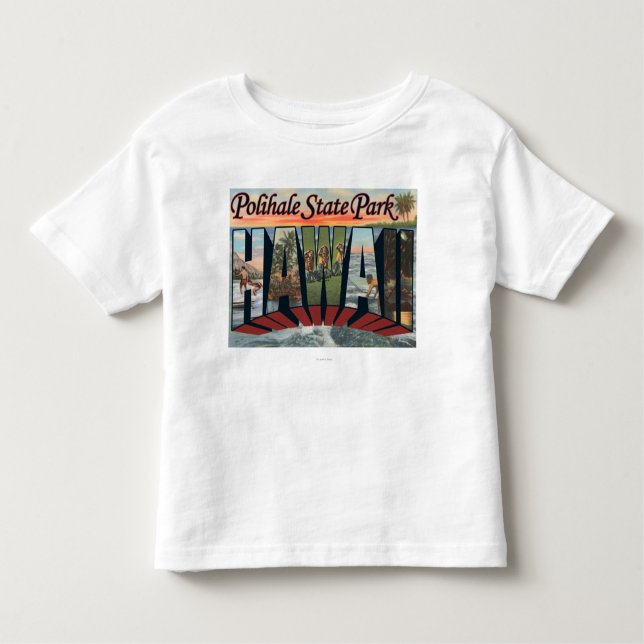 Polihale delstatspark, Hawaii - stor brevplats Tee Shirt (Framsida)