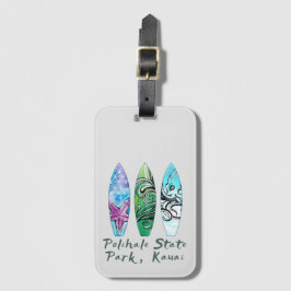 Polihale Kauai Watercolor Surfboard Bagagebricka