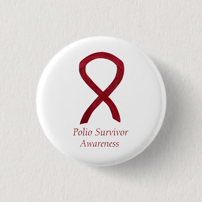 Polio Survivor Awareness Ribbon Anpassningsbar Sti Knapp (Framsida)