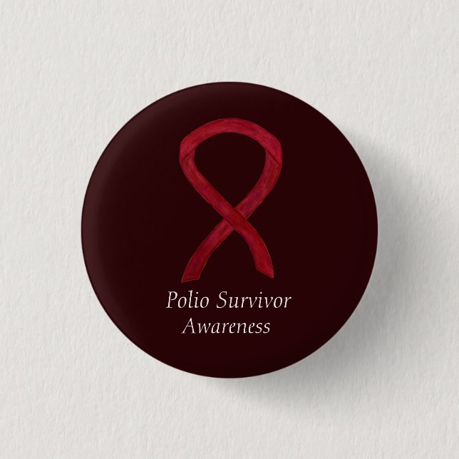 Polio Survivor Awareness Ribbon Anpassningsbar Sti Knapp (Framsida)