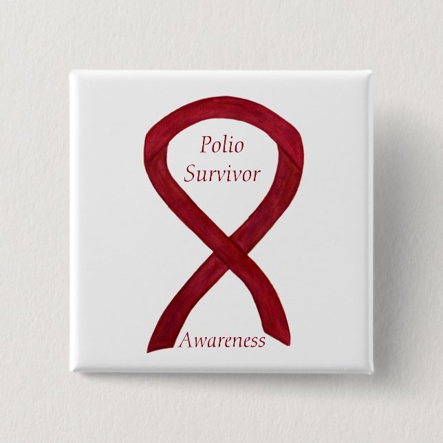 Polio Survivor Awareness Ribbon Anpassningsbar Sti Knapp (Framsida)