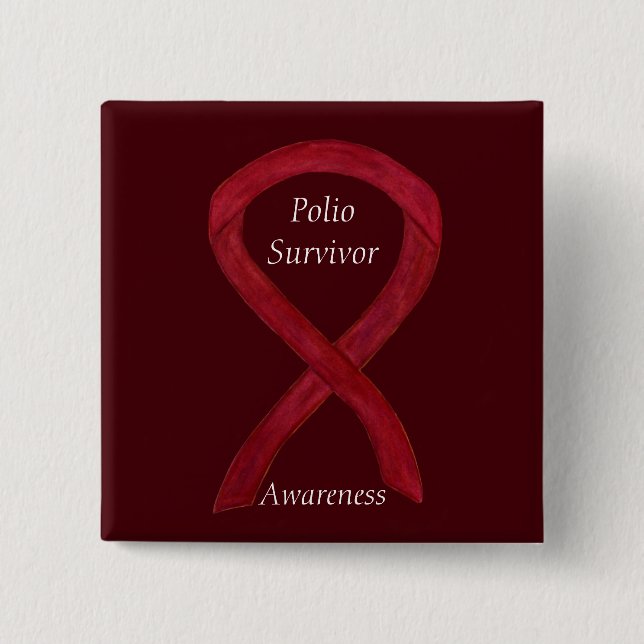 Polio Survivor Awareness Ribbon Anpassningsbar Sti Knapp (Framsida)