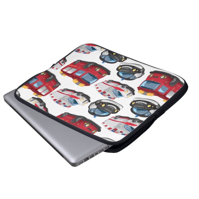 Polis, ambulans och brandkårstransport laptop sleeve (Framre botten)