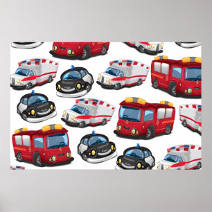 Polis, ambulans och brandkårstransport poster