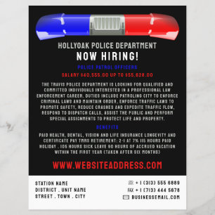 Polis Car Siren, rekrytering av polistjänstemän Reklamblad