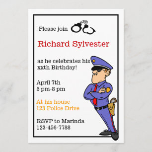 Polis Födelsedagsfest inbjudan